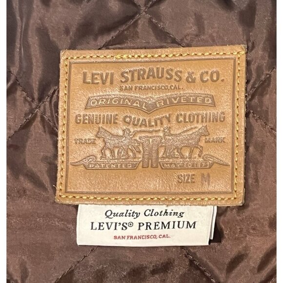 Levi's Brown Wool Blend Baby Bubble Pockets Button Oversized Trucker Jacket - Picture 10 of 16